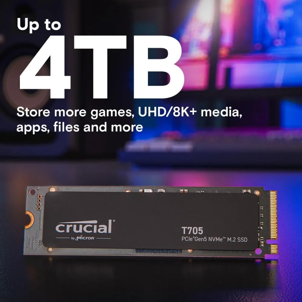 PCIe Gen5 NVMe SSD 2TB 14500MB/s TLC NAND for Gaming Storage Intel Ryzen Adobe CC-Hot Sale.