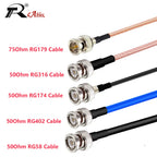 1PC RF Coaxial Cable BNC Male to BNC Male Plug RG316 RG174 RG58 RG179 RG400 RG402 Crimp Connector Dual BNC Male Plug Wire