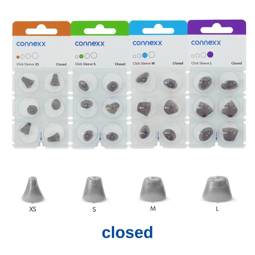 Siemens Signia Rexton Vibe Hearing Aid Open Dome Connexx Click Sleeve Vented Eartips for Open Fit and CIC ITC ITE Hearing Aids