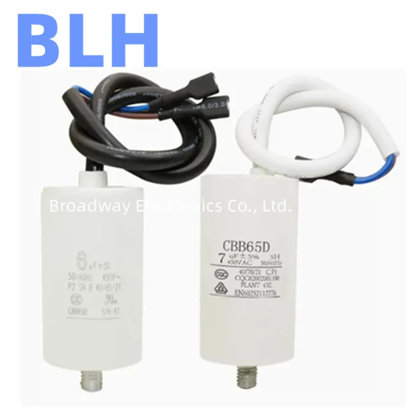 CBB65 refrigerator freezer compressor startup and operation capacitance 450V 450VAC 2UF 2.5UF 3UF 3.5UF 4UF 5UF 6UF 7UF 8UF 12UF