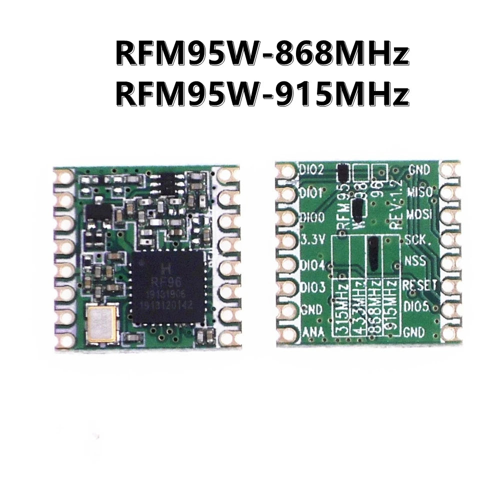 (5pcs) Original RFM95 RFM95W 868Mhz 915Mhz DSSS spread spectrum wireless transceiver module 20dBm 100mW SX127 SMD lora module