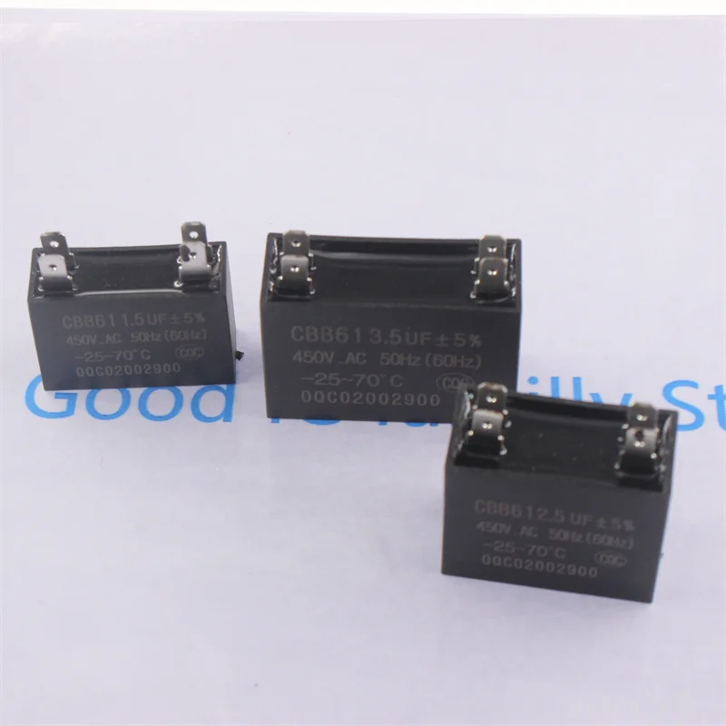CBB61 Air Conditioner External Fan Start Capacitor 1UF 1.5UF 2.5UF 2UF 3UF 4UF 5UF 6UF 8UF 1.2UF 10UF 12UF 4P 450V capacitor