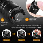 UniqueFire 2002D LED IR 940nm 850nm 810nm Hunting Flashlight Fresnel Lens Zoom Night Vision Dimmer Swtich Torch Max.1000 Meters