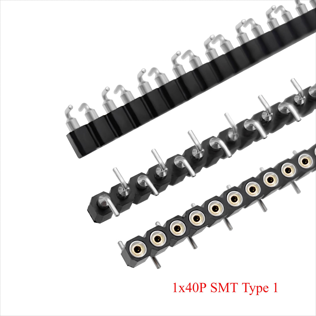 5pc 2.54mm Round Hole Male Tin Gold Female Pin Header 1/2x40P Single/Dual Row Breakable PCB IC Crystal Relay Transistor Socket
