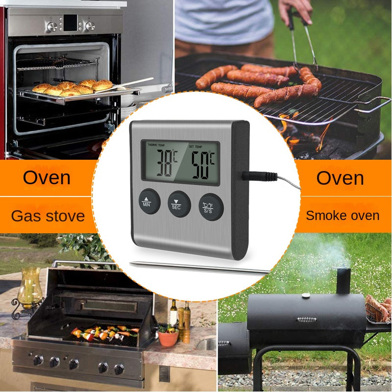 Tp700 Digital Remote Wireless Food Kitchen Oven Thermometer Probe For BBQ Grill  Oven Meat Timer  Temperature  Manually Set