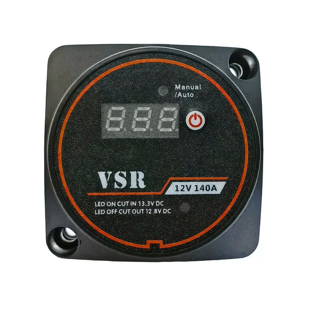 Voltage Sensitive Relay Dual Battery System Digital Display VSR 12V 140A Split Charge for Camper Car RV Yacht Smart Isolator