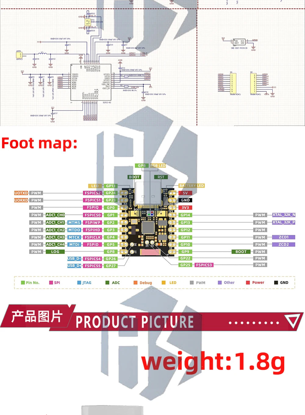 1~5PCS SuperMini ESP32-H2 Development Board Microcontroller Programming Learning Controller Core Board