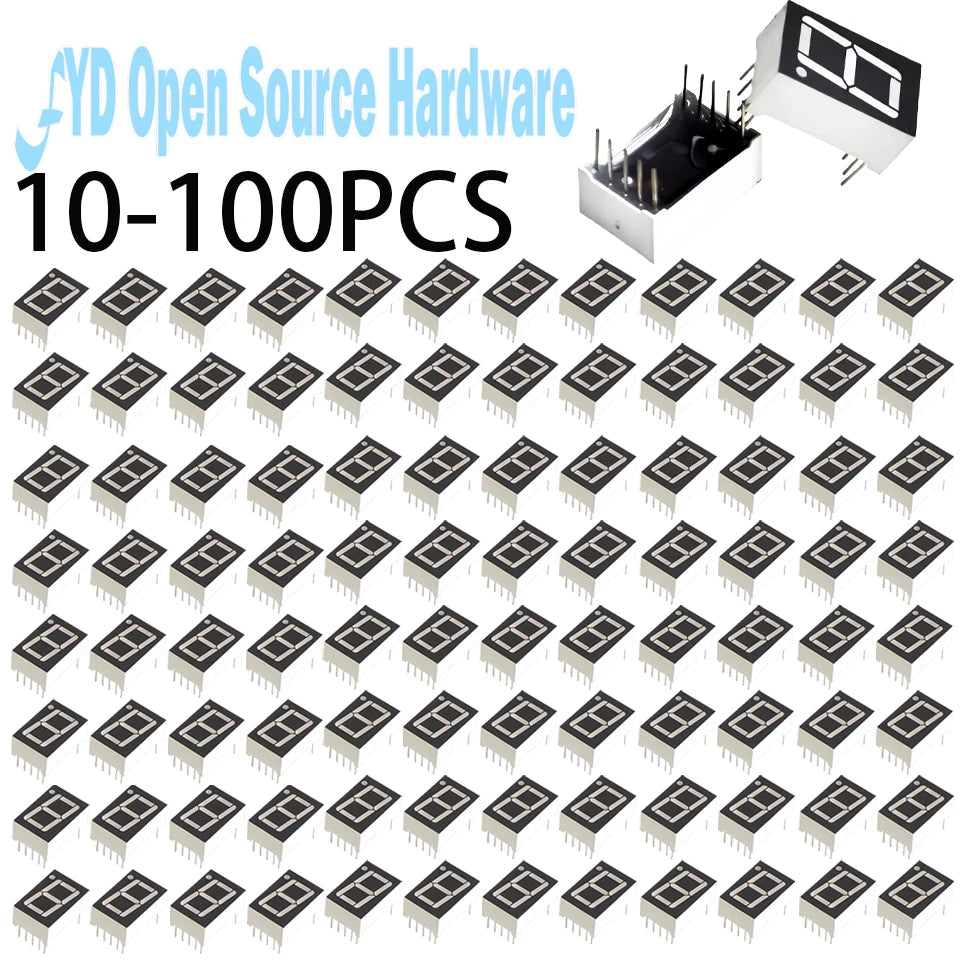 10-100PCS 0.56inches 7 Segment 1 Digital LED Display Super Red Common Cathode ANODE DIP10