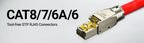 AMPCOM Tool-less RJ45 Connector, CAT8/7A/7/6A/6 Tool Free Reusable Termination Plugs Shielded Ethernet Field Modular PLug