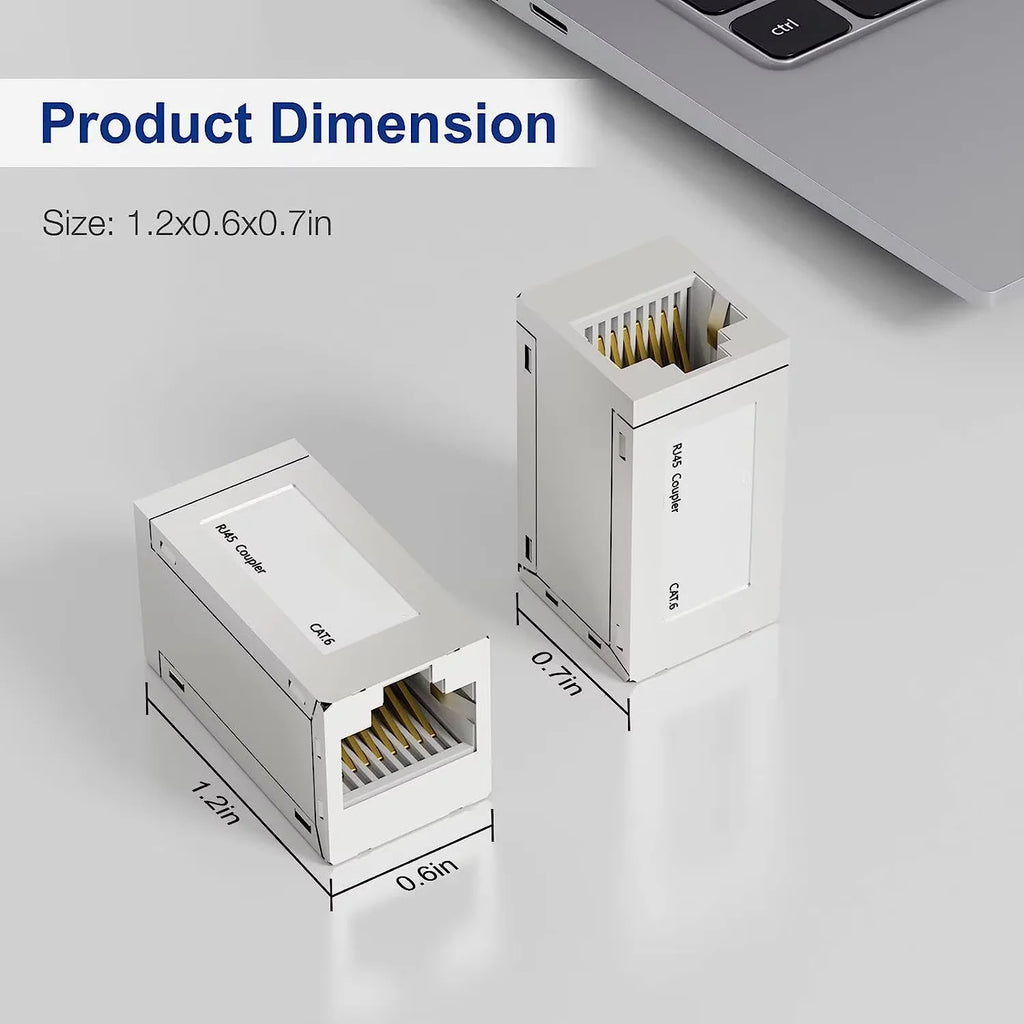 Cat7/Cat6A Cable Female to Female Ethernet Coupler RJ45 Ethernet Extender 10Gbps Computer Accessories Inline Coupler Straight