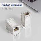 Cat7/Cat6A Cable Female to Female Ethernet Coupler RJ45 Ethernet Extender 10Gbps Computer Accessories Inline Coupler Straight