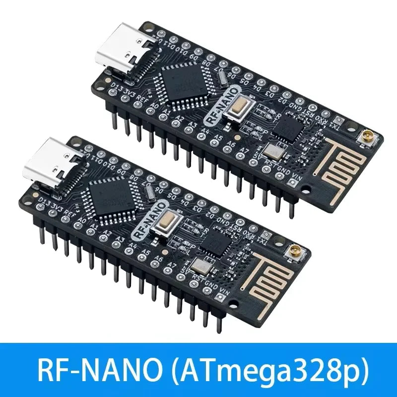 1-5PCS RF-Nano for Arduino Nano V3.0 Type C Nano Board ATmega328PB CH340 Integrate NRF24L01+ 2.4G Wireless for RF24 Library