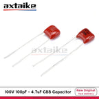 20PCS 100V 100pF - 4.7uF CBB Polypropylene Film Capacitor 0.1uF 0.01uF 10nF 100nF 220nF 101J 331J 471J 102J 103J 223J 104J 105J
