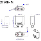 XT90 Male and Female Connector Aircraft Model Lithium Battery Connector Xt90s Electrical Adjustment Gold-Plated Cable Plug