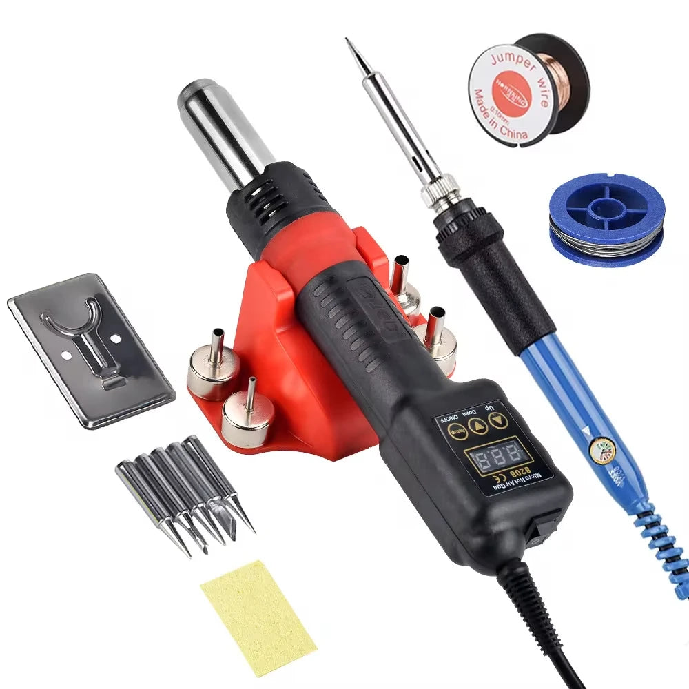 JCD Micro Hot Air Gun 8208 750W Soldering Welding Rework Station LCD Digital Display All-in-one Heat Gun BGA IC Solder Tools