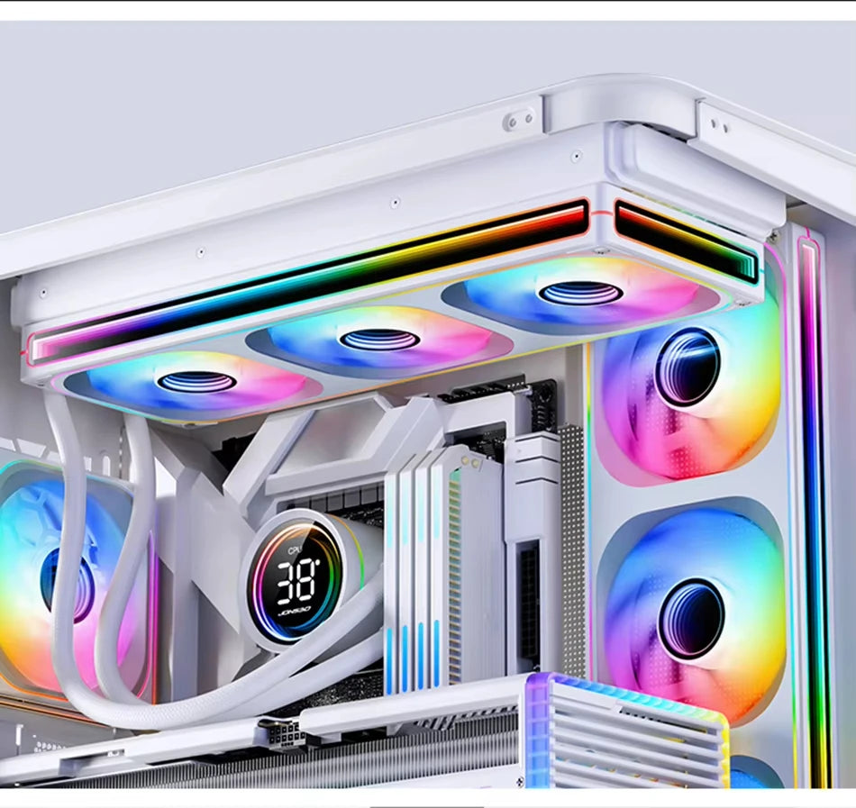 JONSBO ZB-120/240/360 Computer Case Fan 12CM 5V ARGB 120mm Monolithic Structure Water-Cooled Fan PWM Forward/Reverse Fan Kits