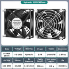 EC Axial Fan 60mm 80mm 90mm 120mm Ball Brushless Fan Cooler AC 110V 120V 220V 230V 240V Computer Case Fan 6025 8025 9225 12038