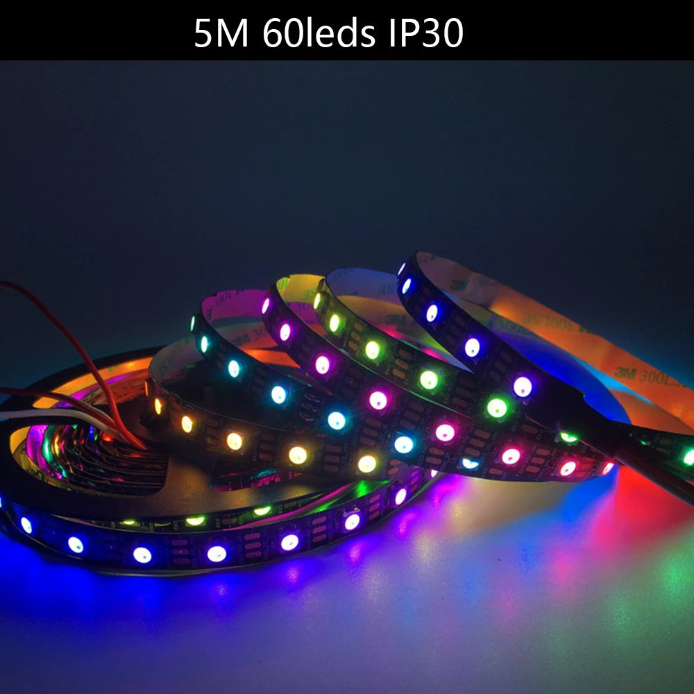SK6812 4 in 1 RGBW Led Strip Light Similar WS2812B Individual Addressable RGBWW Led Lights 30 60 144Leds/m IP30 65 67 DC5V