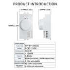 Diymore 5.8G Microwave Radar Sensor Switch AC85-250V Intelligent Energy Saving Control Microwave Radar Sensor Motion Detector