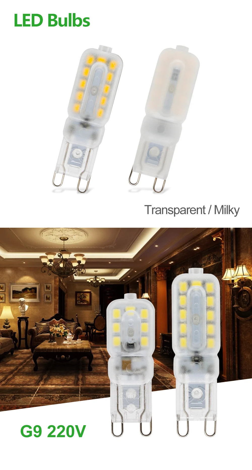 1pcs Mini G9 1W 2W LED Light Bulb AC 220V SMD 2835 LED Lamp For Chandelier Replace 20W 30W Halogen Lamp Home Indoor Lighting