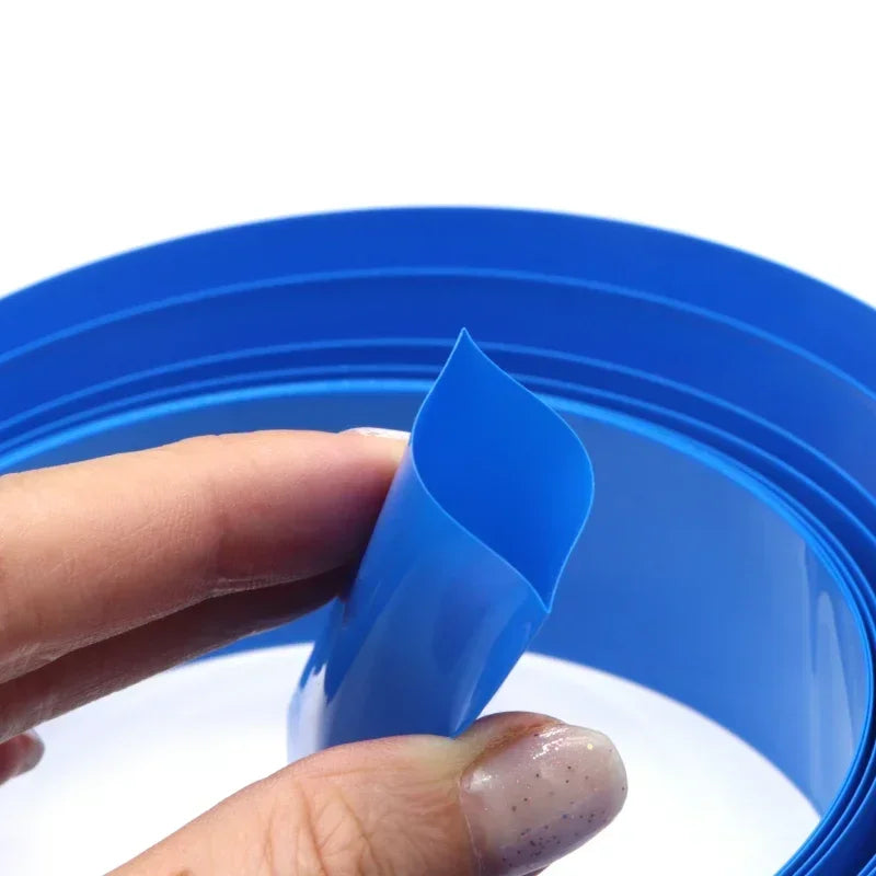 18650 PVC Heat Shrink Tube Battery Pack Blue Width 29.5mm~300mm Insulated Protection Film Wrap Lithium Case Cable Sleeve