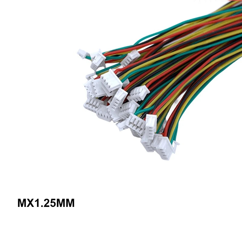 10Pcs SH1.0 1.25 2P 3P 4P 5P 6P-10P Male Connector With 32AWG Silicone Wire Single Head Connector
