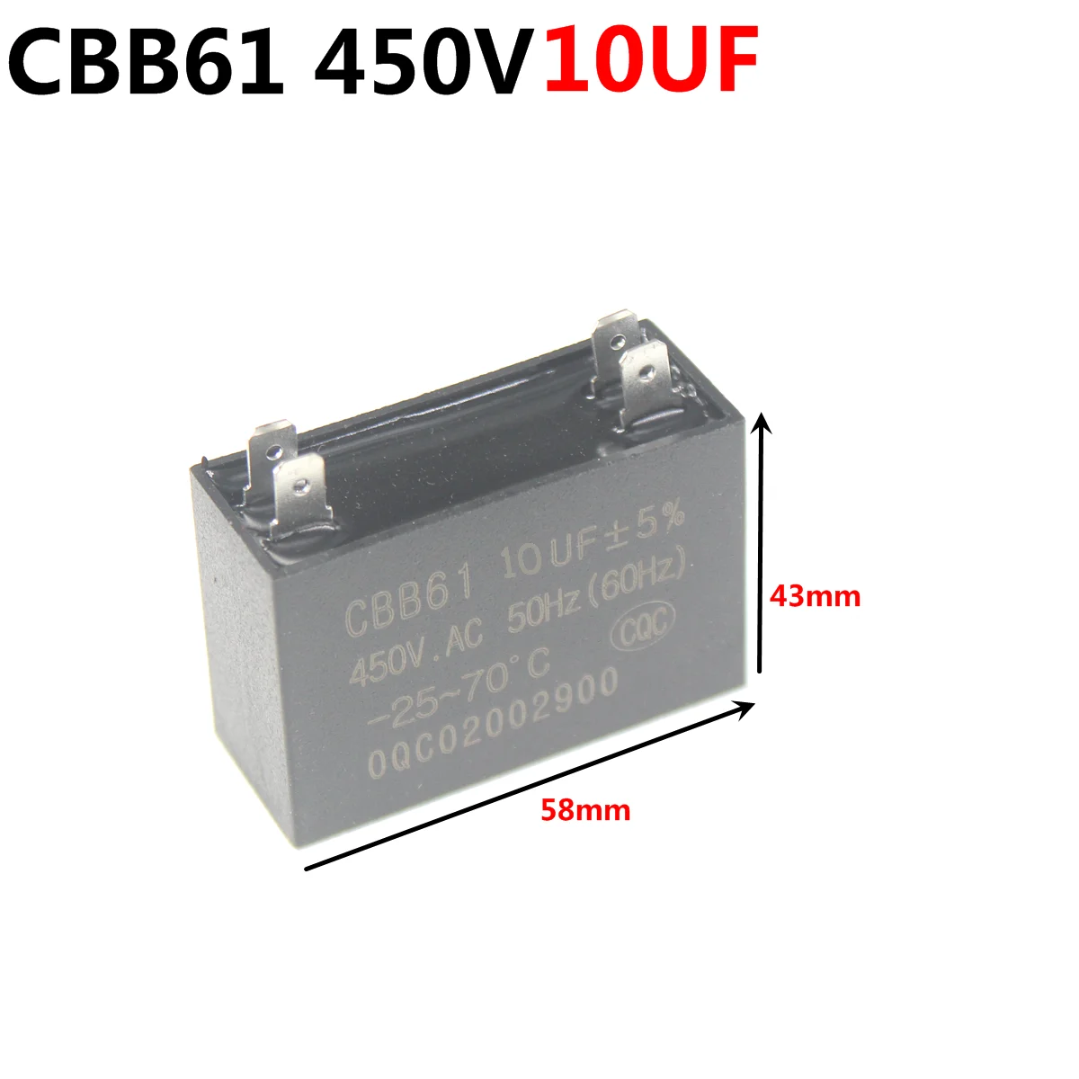 5PCS CBB61 450V dip4pin Fan Start Capacitor 1uF 1.2uF 1.5uF 2.0uF 2.5uF 3.0uF 3.5uF 4.0uF 4.5 5.0uF 6.0uF 7.0uF 8.0uF 10uF 12uf