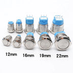 12/16/19/22mm Metal Push Button Switch Waterproof Momentary Latching  Power Switch No LED  Start Stop On/Off High Head Flat Head