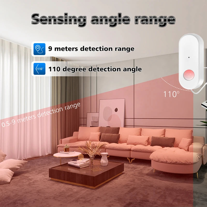 WiFi Human Motion Sensor PIR Infrared Detector Works With Tuya Smart Life APP Home Security Anti-theft Devices Support Alexa
