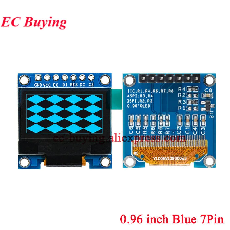 0.96 inch OLED IIC Serial White Display Module 128X64 I2C SSD1306 12864 LCD Screen Board GND VCC SCL SDA 0.96" for Arduino Black