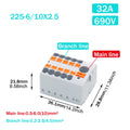 1PCS Wire Electrical Connectors PTFIX 2.5mm Wire Merging And Branching Device Push-in Terminal Block Connector Mount On Din Rail