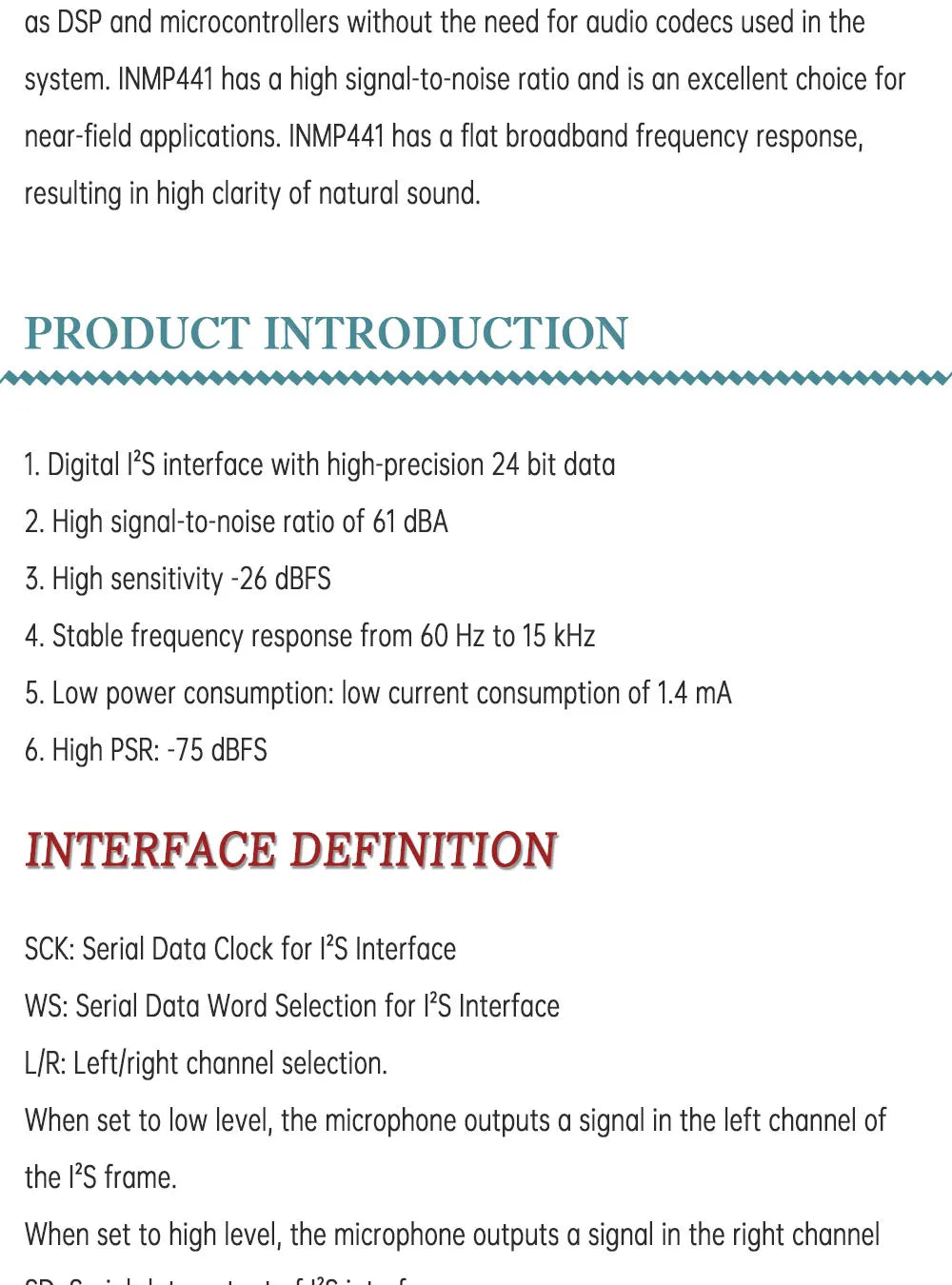 XZG INMP441 omnidirectional microphone module MEMS high-precision and low-power I2S interface supports ESP32 module 1-50PCS