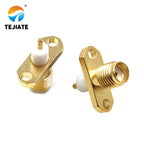 1PCS SMA Mother Seat Connector SMA Three Pairs of Internal and External Threads Hole Flange Socket Connector Insulation Expan