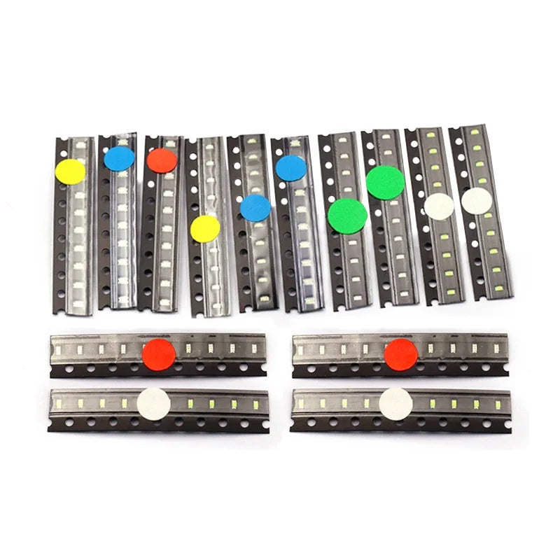 20pcs SMD LED 0402 0603 0805 1206 Red Yellow Blue Green and White Light High Brightness Lamp Bead Light-emitting Diode