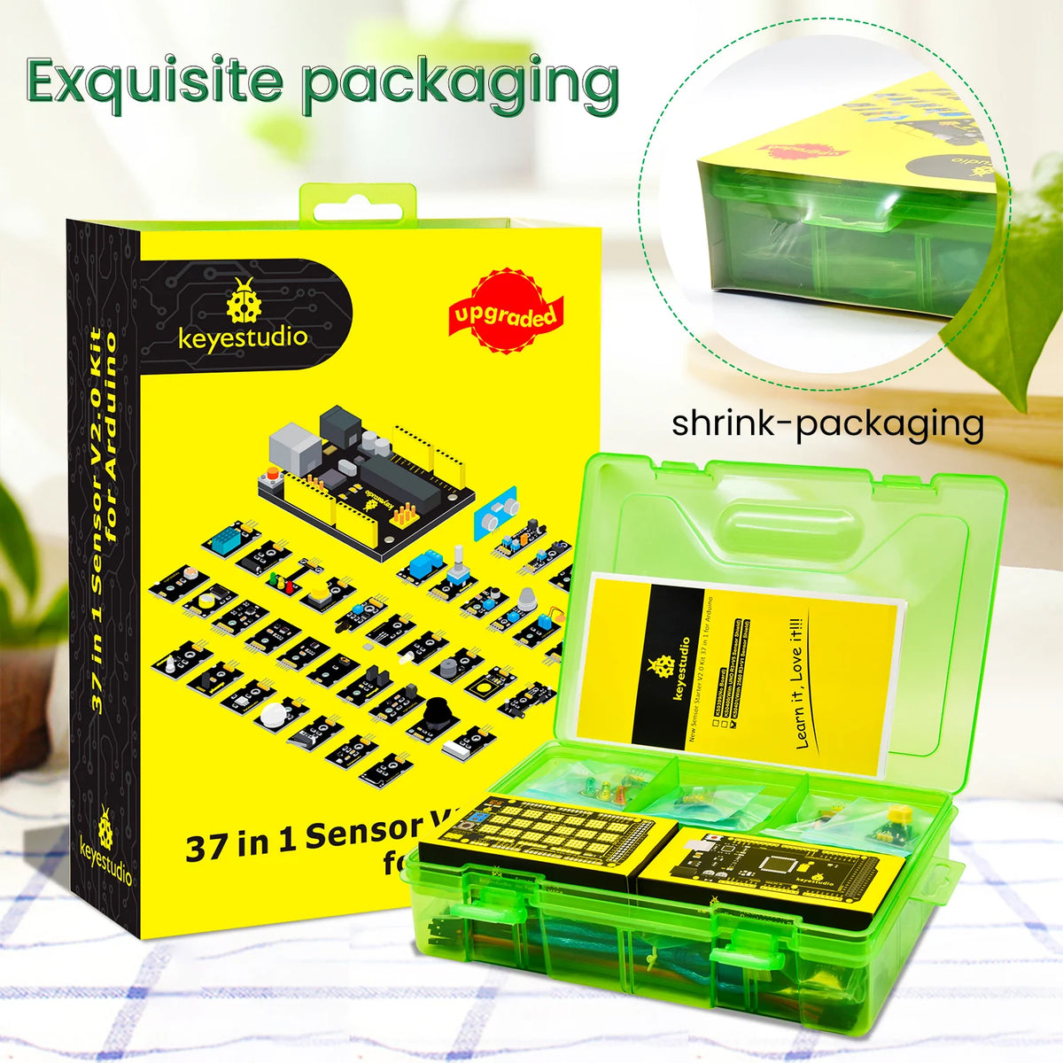 Keyestudio Complete 37 in 1 Sensor Kit  With UNO/Mega Board Sensor Kit  For Arduino Sensor Kit Programming DIY Electronic Kit
