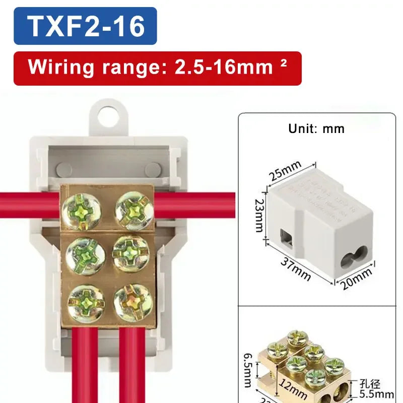 T‑Type Wire Connector ZK Terminal Splitter I-type Brass Clamp Electrical Wire Junction Box for Household Lighting Socket Wiring
