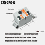 1PC 225 Series Fixed Modular Wire Connectors Compact Splicing Lighting Push-in Multi Link Terminal Block 1 In Multiple Out