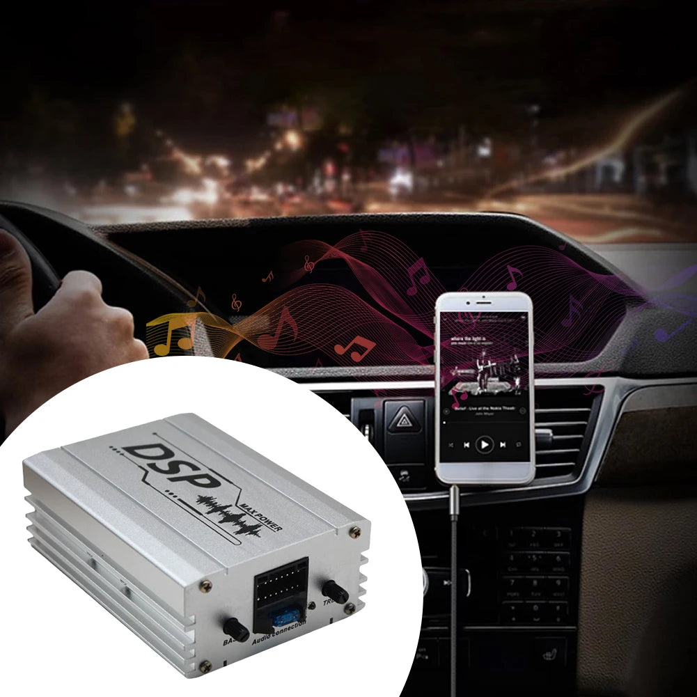 4 In 6 Out  Car Audio DSP with Smartphone App Control Adjustable Bass Treble USB Digital Sound Signal Processor W/ Power Cord