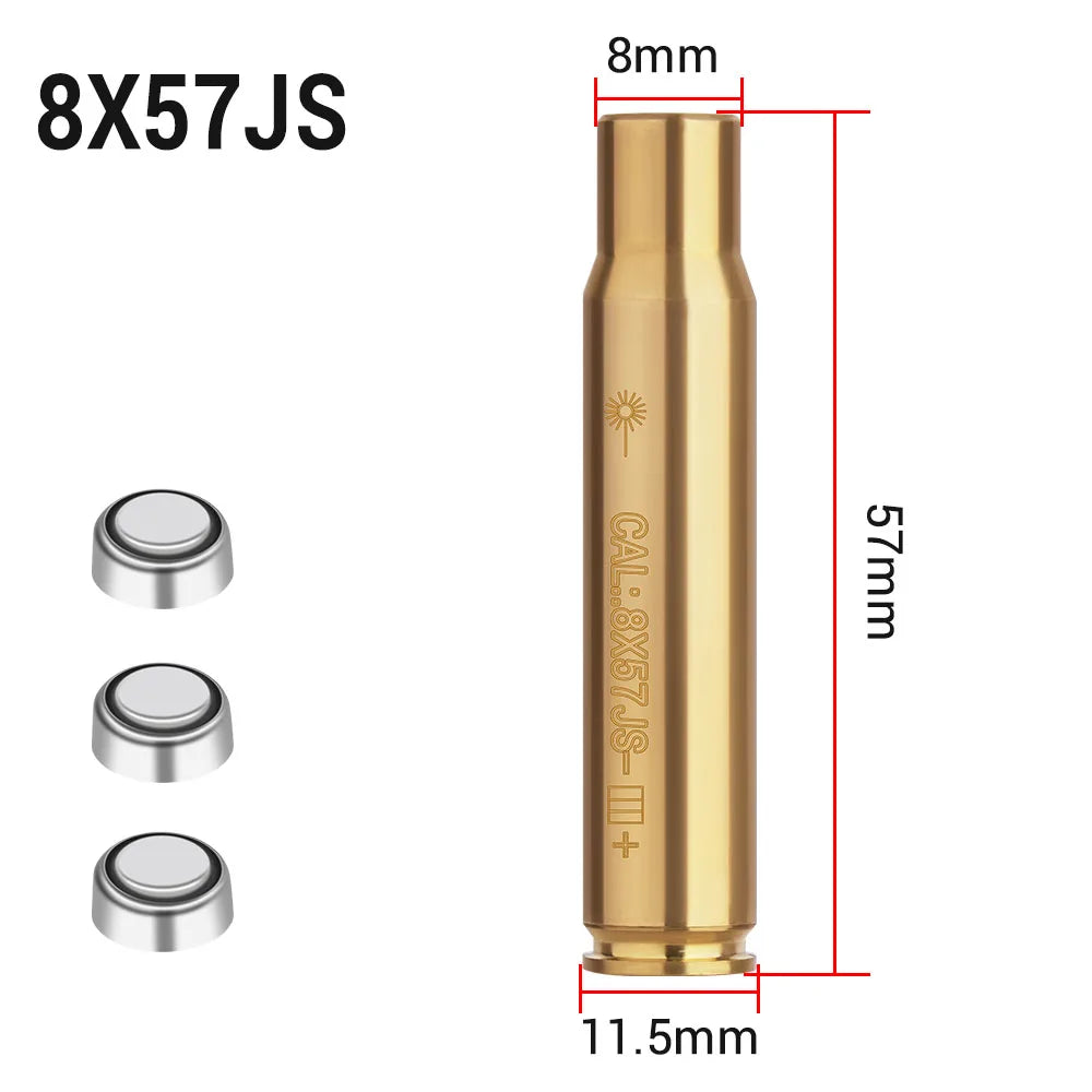 Red Dot Laser Brass Boresighter CAL .223/5.56/9mm/308/7.62/.45/30-06 Cartridge Boresight for Rifle Scope Hunting Gun Accessories