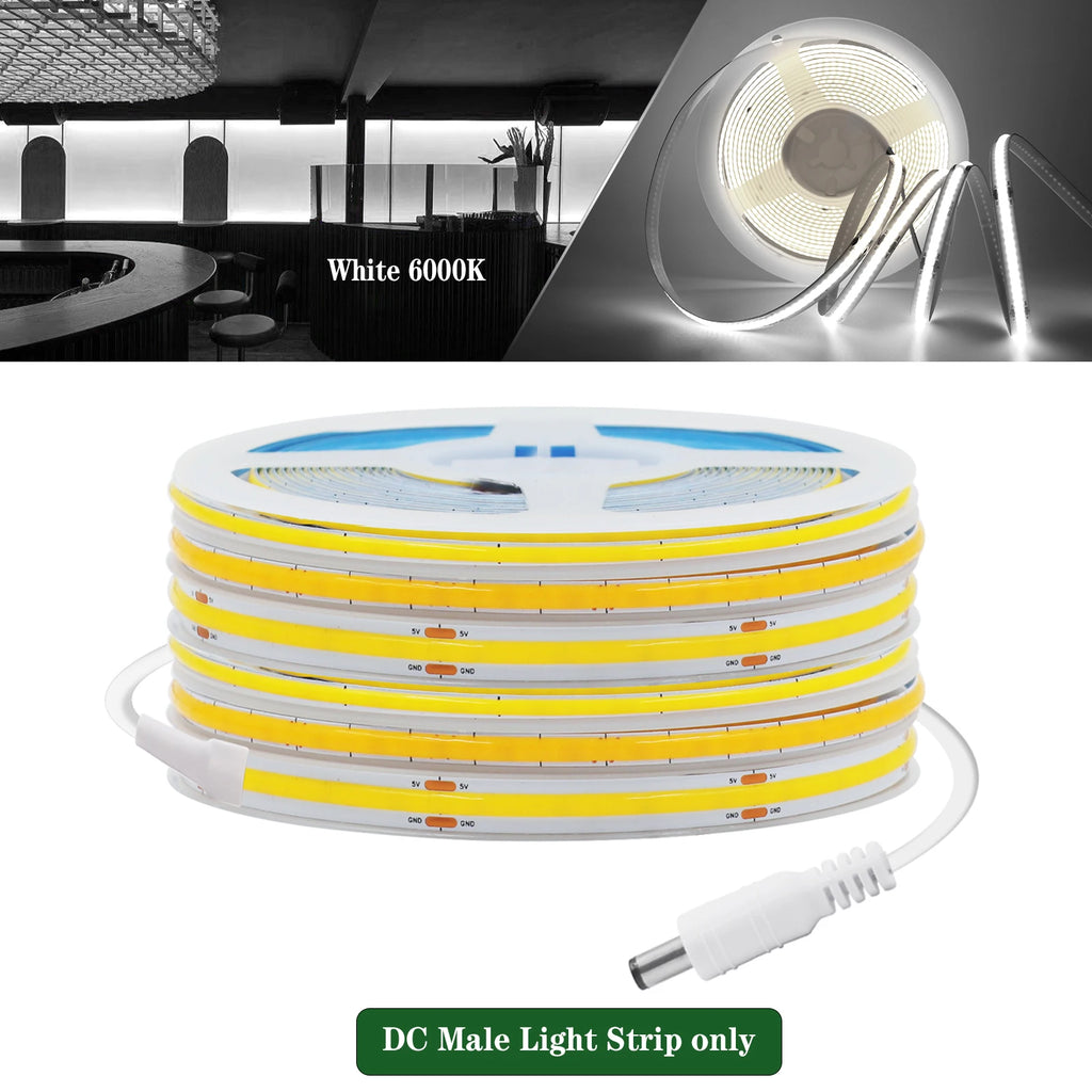 3MM 5MM 8MM COB LED Light Strip 5V 320LEDs PIR Motion Sensor Flexible Night Light USB/AAA Battery Powered Tape 3000K 4000K 6000K