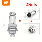 2 Sets  Male + Female GX16 Aviation Connector Plugs,2P/3P/4P/5P/6P/7P/8P/9P/10P Configurations Ideal