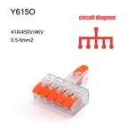 High Power 6mm² Fast Wire Electrical Connectors Universal Compact Splitter Push-in  Cable Wire Connector Fast Terminal Block