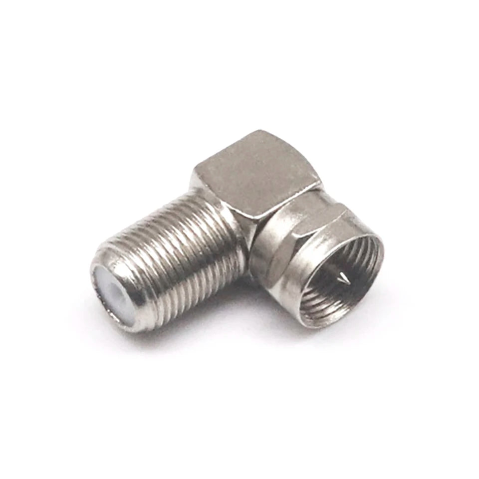 5pcs British F-head zinc alloy direct connection 90 degree elbow cable TV inch docking F tee four-way F-JKK