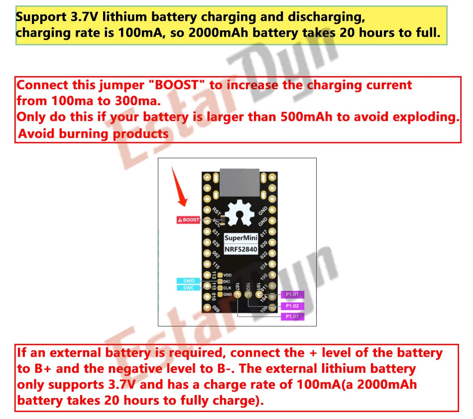 Estardyn NRF52840 Red Development Board Bluetooth Compatible With Nice!Nano V2.0 Pro Micro For Split Keyboard DIY Project