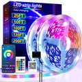 25/50/100/130/200FT RGB LED Smart Light Strip, App & 24-Key Remote Control, Music Sync, 24V, Multiple Modes for Living Room Bedroom Courtyard Party Halloween Christmas Decor