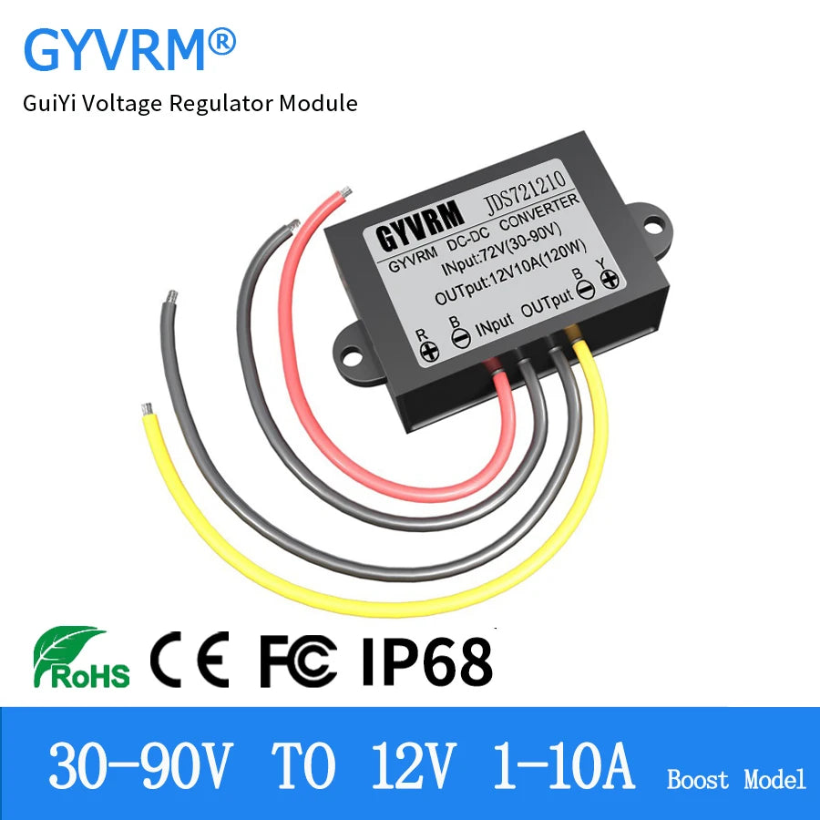 DC 72V 60V 48V 36V 24V to DC 12V 3A 5A 8A 10A Step Down Voltage Power Converter Auto Car Motorcycle Bus Truck Buck Power Supply