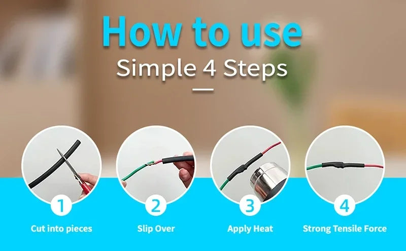 1~10m 3:1 Heat Shrink Tubing With Glue 1.6~ 50mm Transparent Double Wall Adhensive Polyolefin Sleeve Lined Wire Cable Protector