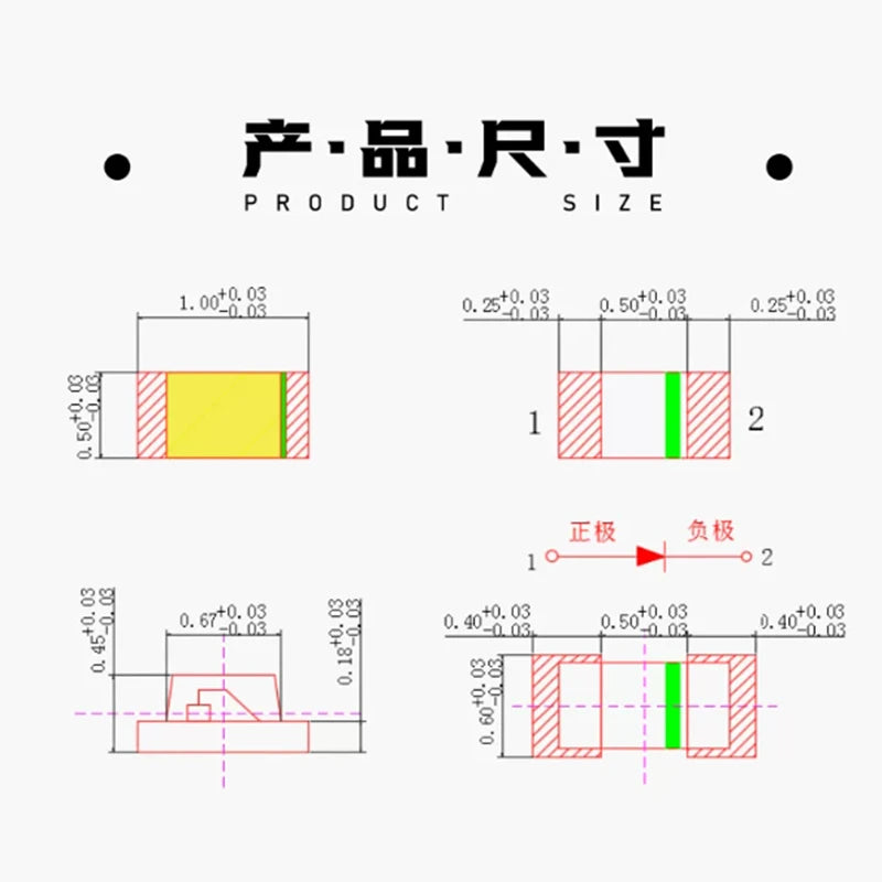 Highlight 0402 SMD LED, Red, Blue, Green, Yellow, White, Warm-white, Orange, Pink, Light-emitting diode