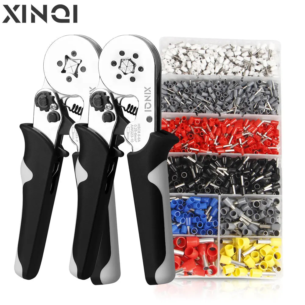 Crimping Pliers Tubular Terminal Hand Tools HSC8 6 - 4A 0.25 - 10mm2 6 - 6A 0.25 - 6mm2 Electrical Mini Wire Ferrule Clamp Kit