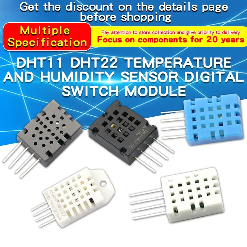 1PCS DHT22 DHT11 SHTC3 AM2320 Digital Temperature Humidity Sensor Module Board for Arduino Ultra-low Power High Precision 4pin